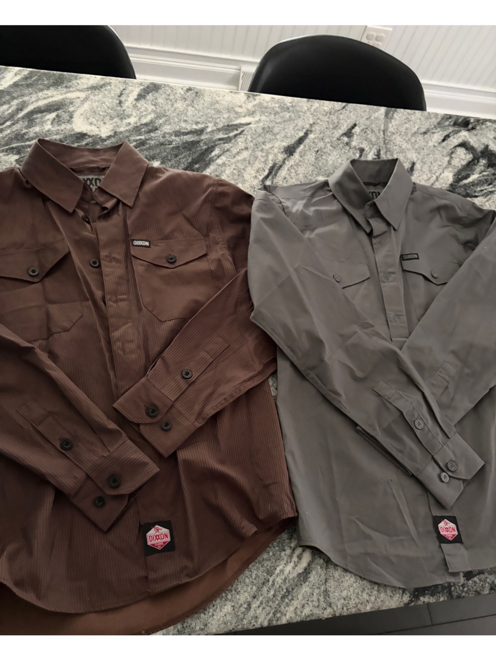 DIXXON Men's Brown and Gray Lightweight Shirt Jackets